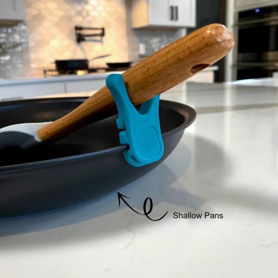 Silicone Utensil Holder Pot Clip Food Safe BPA-Free Heat Resistant Spoon Rest with Non-Slip Grips Dishwasher Safe Cooking Tool for Most Pots Pans