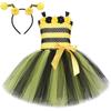 Set Costume Vestito da Principessa con Gonna Tutù in Rete Floreale e Api per Bambina