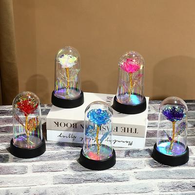 Wedding Decoration Rose Artificial Flowers Eternal Rose LED Light Foil Flower  Gift