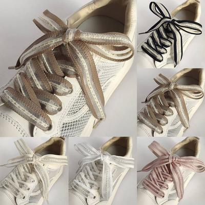 New 2cm Bow Wide Rope Ultra-thin Satin Silk Ribbon Transparent Shoelaces Solid Color Bold Shoelaces