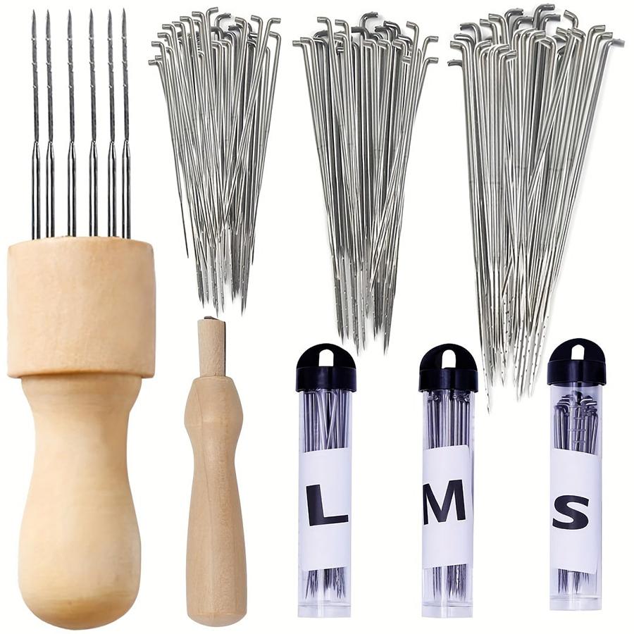 Wool Felting Needles Kit Wood Handle Felting Needles Pack Wool Felt DIY Craft Tool For Handmade Doll Making Tools Set