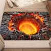 2D-Druck Lava Fußmatte Vulkan Krater Design Willkommens-Eingangsmatte Realistischer Magma-Effekt Weiche Rutschfeste Fußmatte Lustige Heimdeko