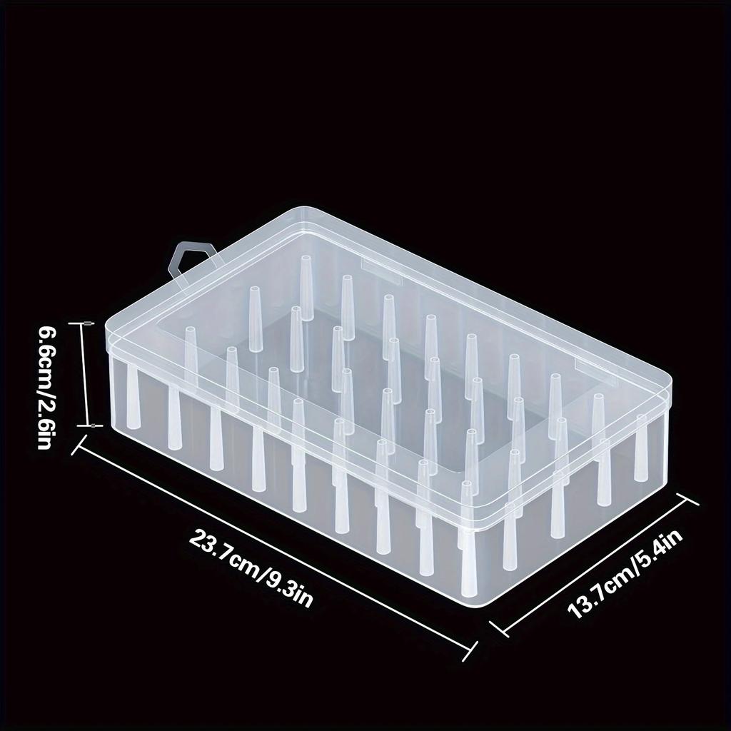 42 Roll Sewing Thread Storage Box, Transparent PP Plastic Embroidery Sewing Set Storage Box, Portable Large Capacity