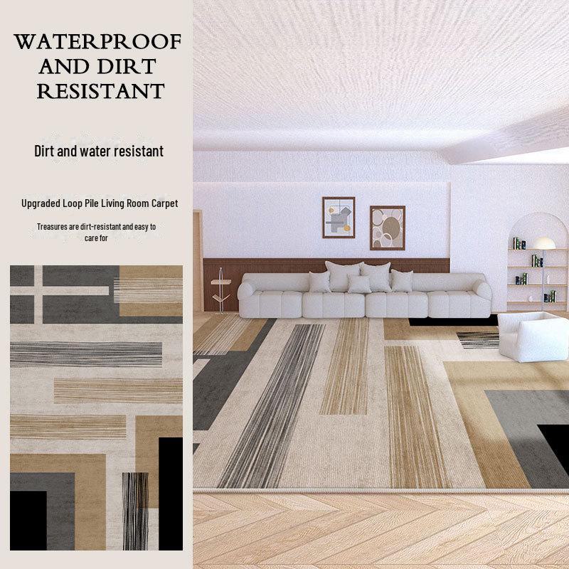 French Modern Luxury Black & White Plaid Carpet for Living Room & Bedroom