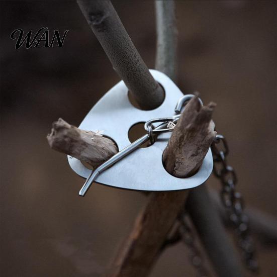 Portable Campfire Tripod Board with Chain, Turn Branches into Tripod, Stainless Corrosion-resistant Accessory Steel Support Plate, Cooking Accessories
