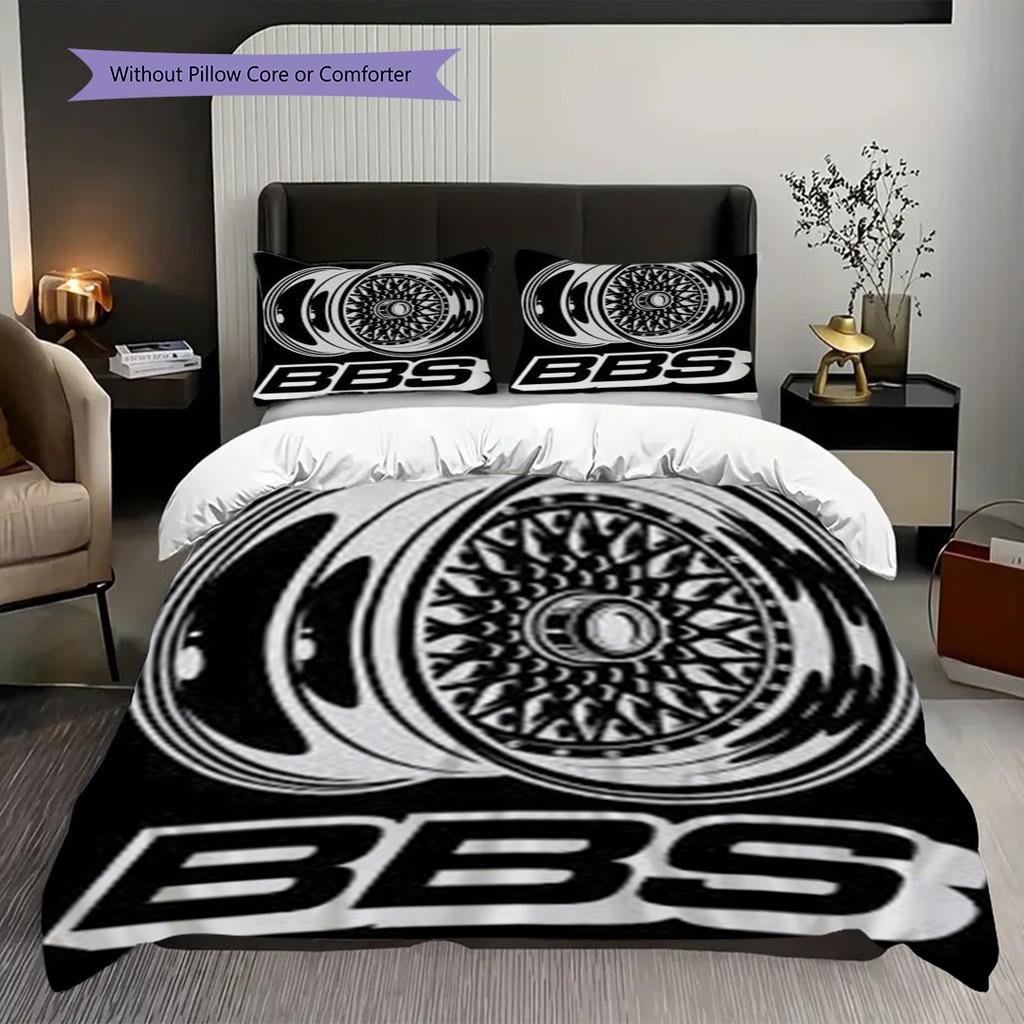 Bold Bbs Grid Bedding (1 * Duvet Cover + 2 * Pillowcase, Without Core) 2D Flat Christmas Birthday Gift Bedding Set Soft and Comfortable