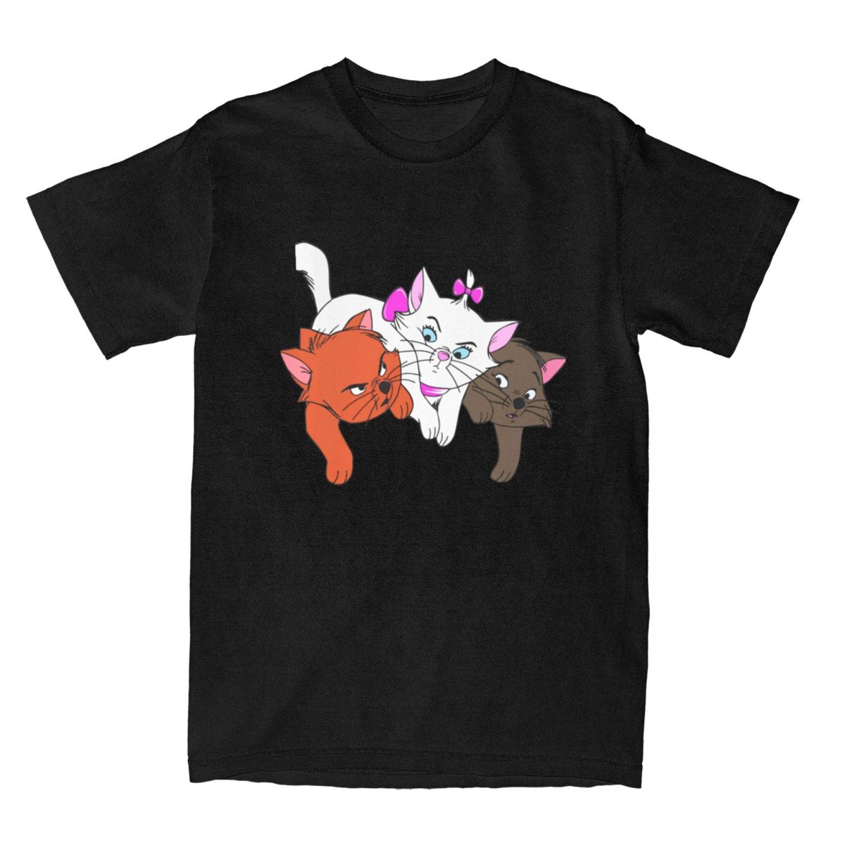 Мари Берлиоз Тулузские Коты Футболка Милая Харадзюку Уличная Одежда Универсальная Мужская Женская Винтажная С Коротким Рукавом Хлопок Повседневная Унисекс Топы 4XL