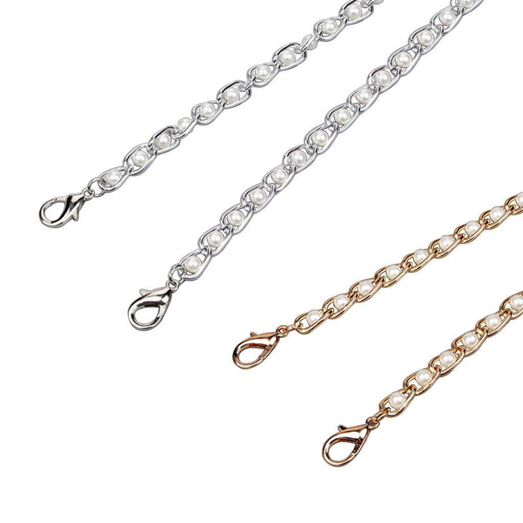 Metall Kunstperle Ersatz Schulter Umhängetasche Kettenriemen mit Schnallen Austauschbares Zubehör