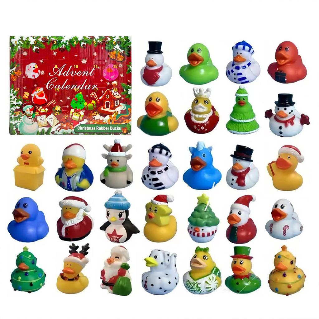 Christmas Kids Bath Toys Set With Squeaky Rubber Ducks For Holiday Play