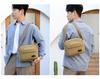 Men's Retro Fashion Canvas Crossbody Bag - Breathable, Solid Color Design