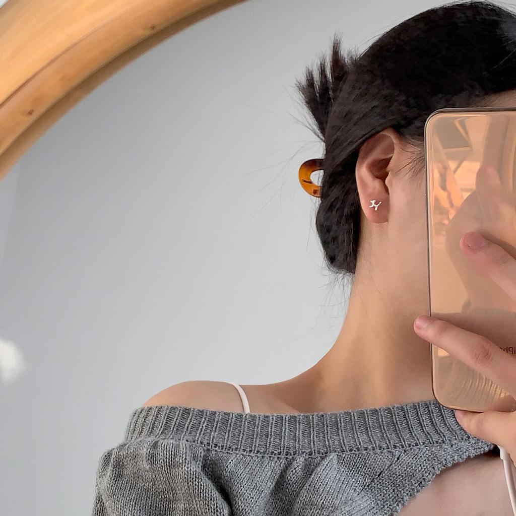 Sterling Silver Balloon Dog Stud Earrings: Simple, Delicate, Cool Style for Women