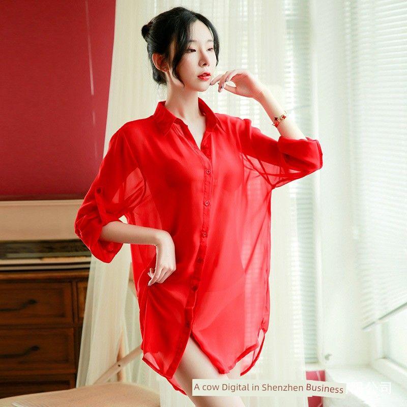 Amazon Sexy Pajamas Slightly Transparent Oversize Women's Clothing