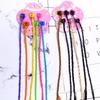 6Pcs/Set Colorful Rainbow Braided Hair Extensions with Clips Girls Ponytail Hairpieces Kids Hair Accessories