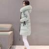 Women's Fashion Big Hair Collar Slim Waist Long Down Cotton Jacket Cotton Coat