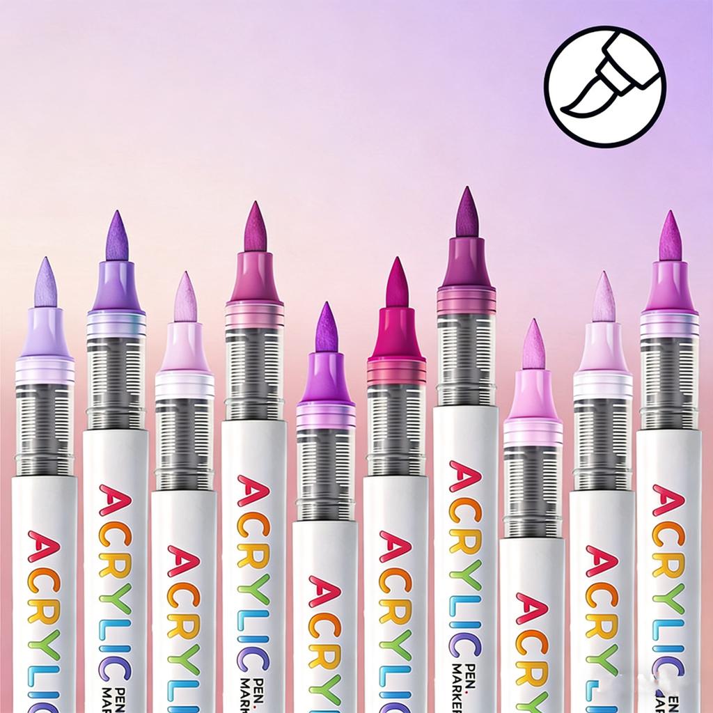 Automatic Ink Control Acrylic Paint Markers, 60/48/36/24 pcs Brush Tip Acrylic Paint Pens set with 60 professional color series