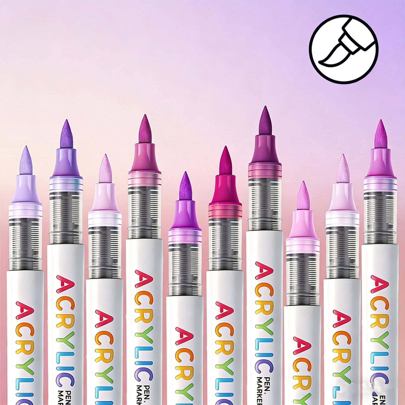 

Automatic Ink Control Acrylic Paint Markers, 60/48/36/24 pcs Brush Tip Acrylic Paint Pens set with 60 professional color series