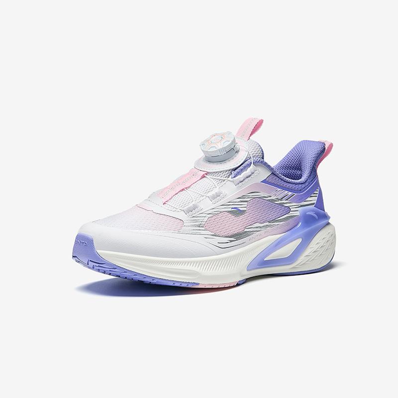 Anta Kids Synthetic Leather PG7 Youth Edition Lightweight Shock Absorption Low Top Running Shoes Kids running shoes White Blue Pink 322445531-2