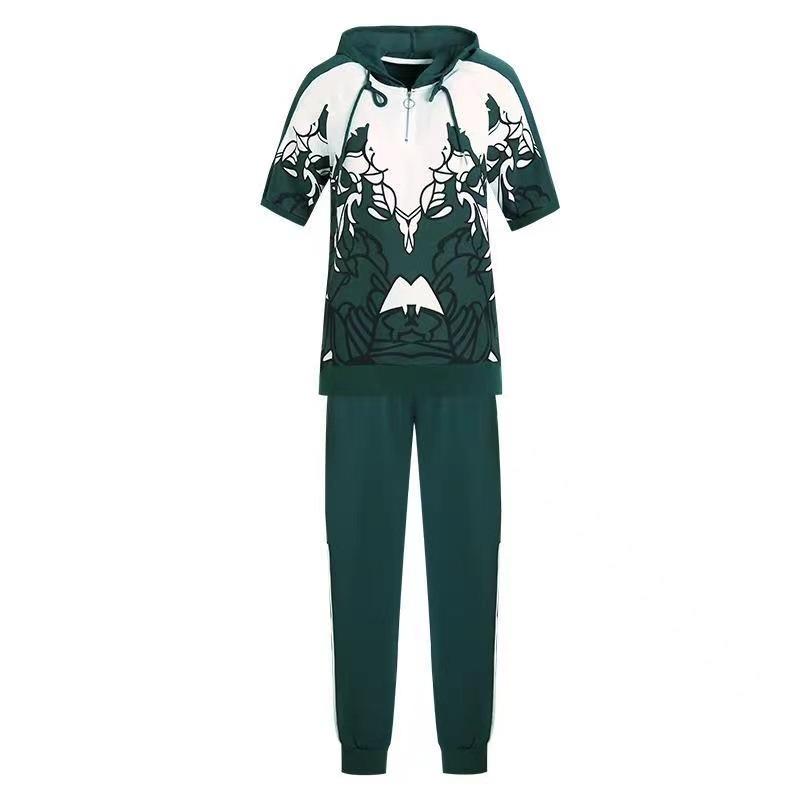 Summer Printed Sports Casual Fashion Suit for Women, Fashionable and Age-reducing Two-piece Set
