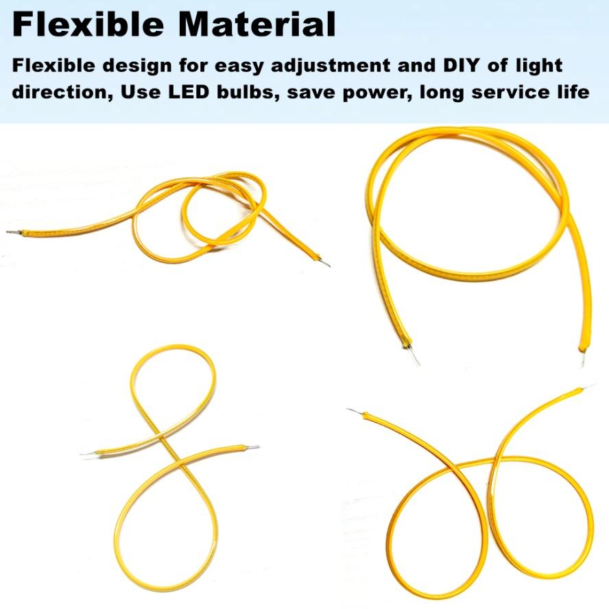 5PCS/Pack 3V LED Same End Filament Flexible Ultra Slim Spiral Bulb Retro Edison Bulb Lamp Parts Diode Lighting Strip Decoration