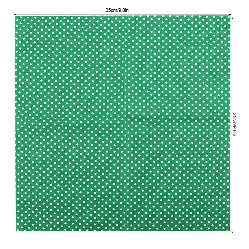 7pcs Green Pre Cut Fabric Squares Cotton Quilting Fat Quarters Patchwork Fabric Kit For Quilting