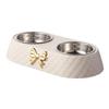 Dog And Cat Double Bowl Stainless Steel Pet Bowl Upset Proof Removable Easy To Clean Water Food One Dog Bowl Pet Accessories