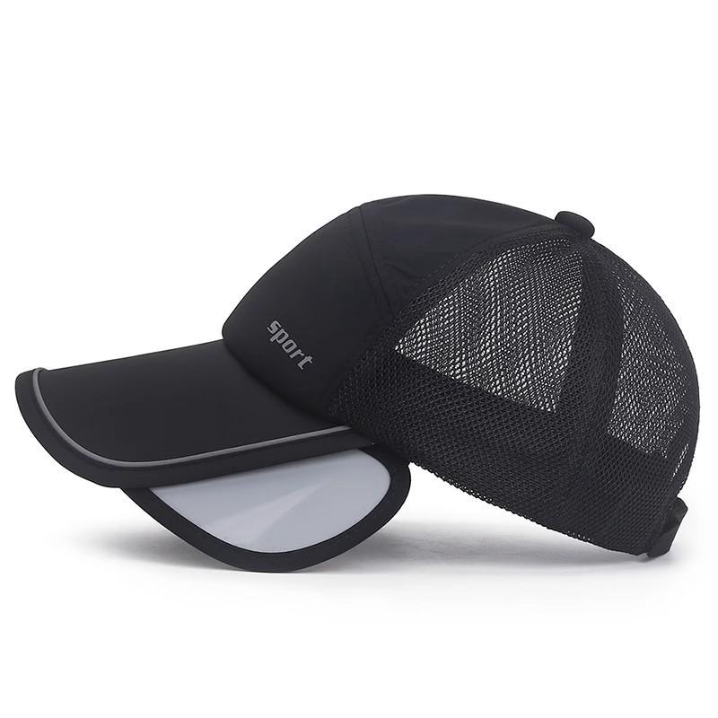 Reflective Sport Letters Hats Outdoor Retractable Large Men Women Shade Fishing