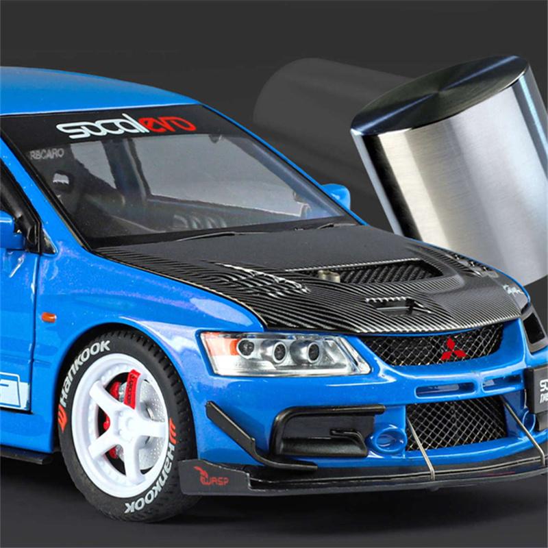 1:24 Mitsubishis Lancer Evolution 9 Alloy Sports Car Model Metal Modified Track Racing Vehicles Car Model Sound Light Kids Gifts