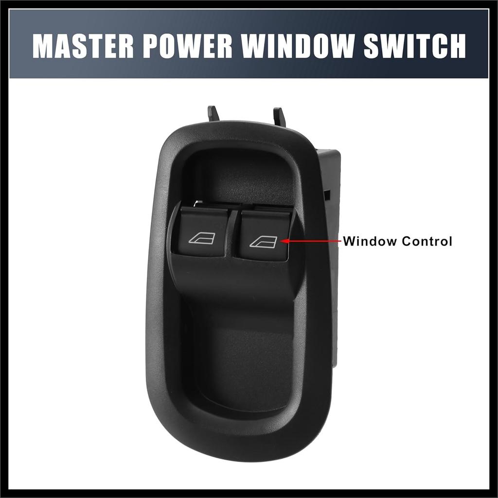 Power Window Switch 29885 1791339 for Ford Transit MK8 Custom 14 15 16 17 18 21 22 23 Driver Side Door Power Window Control with Light Switch Black