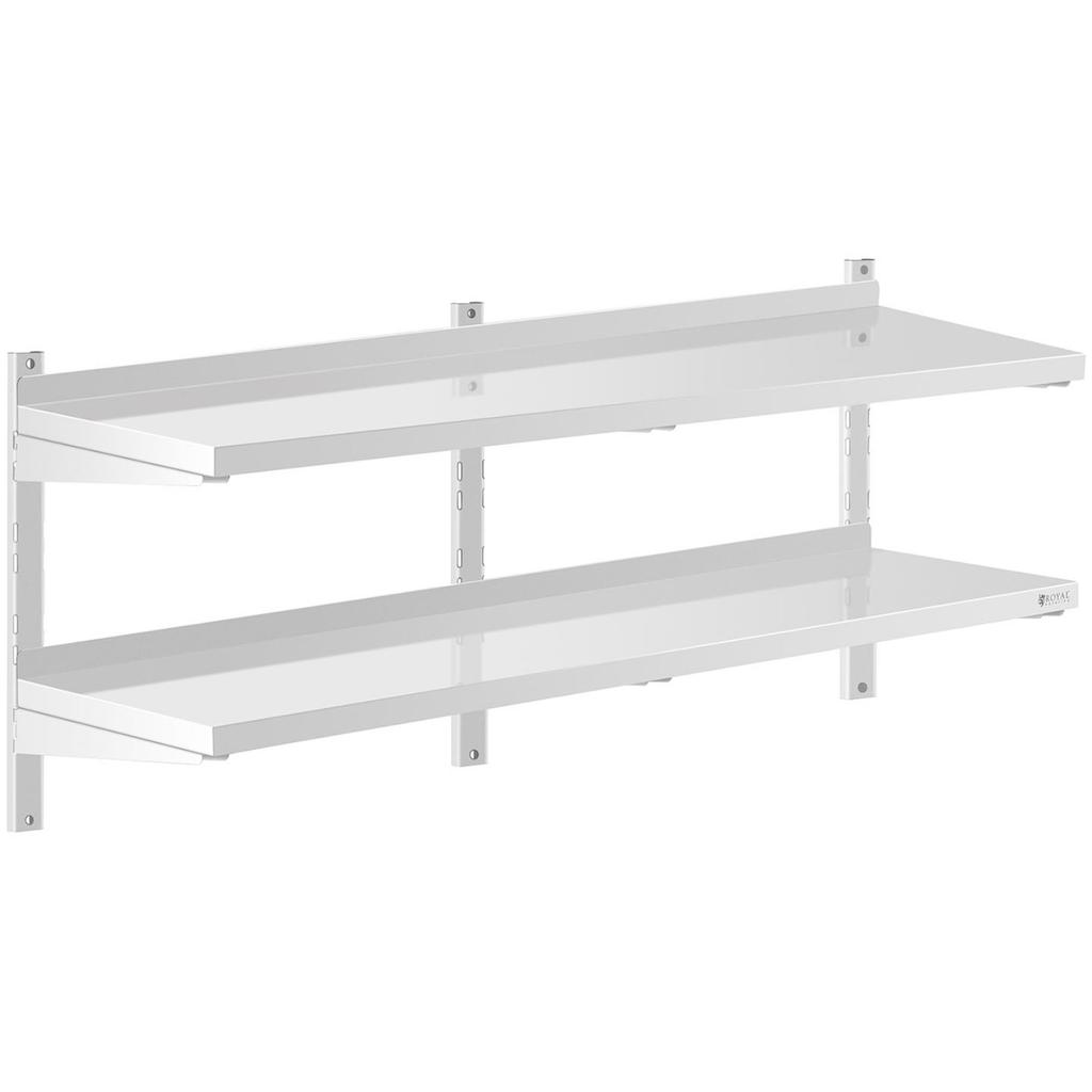 Double Adjustable Wall-hung Catering Shelf STEEL 140 X 40 Cm