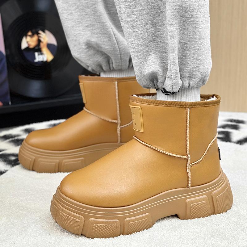 

Snow boots men s winter cotton shoes velvet leather waterproof classic high-top British leather boots men s shoes snow boots men s 44