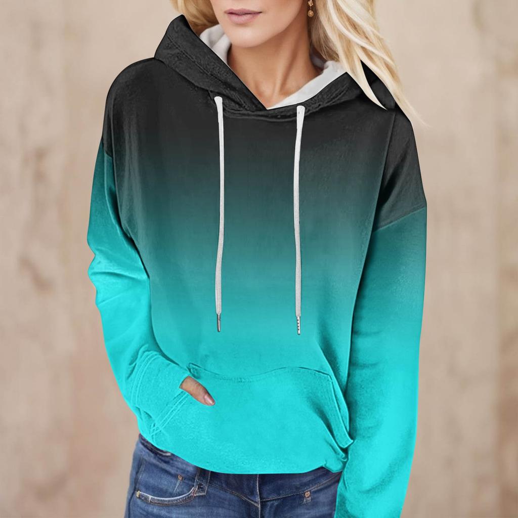 Fashion Color Gradient 3D Print Women Hoodies Women Casual Sweatshirts Autumn Hoodie Pullovers Clothing