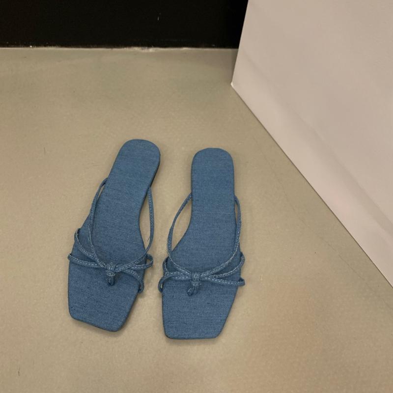 Fashion 2025 New Summer Women's Shoes Flat Soles Clip-on Flip-flops Thin Strap Combination Breathable Beach Sandal Sandals