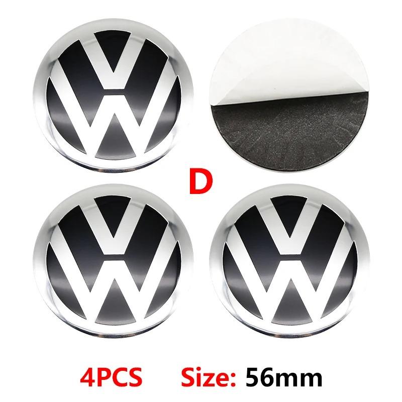 New 2026 4pcs 56mm Car Wheel Badge Center Sticker 60mm Wheel Hubcap Cover Accessorie For VW golf Passat R Rline GTI Polo CADDY Beetle zs0