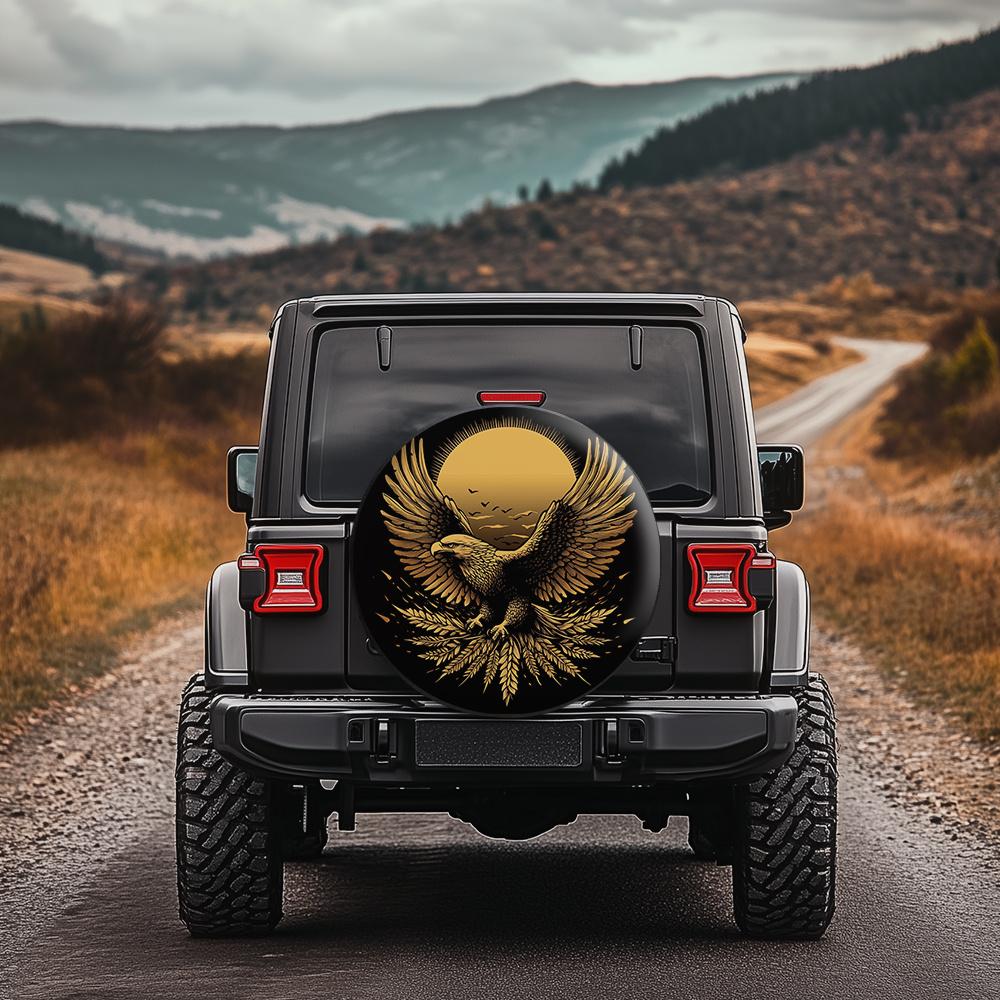 Golden Wing Span Eagle Tire Covers, with a Domineering Artistic Style, Suitable for Off-road/SUV/pickup Trucks/commercial Vehicles. Artistic Protectiv