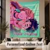 Custom Text Printed Tapestry Dandadan Pattern Large Wall Hanging Indoor Room Decor