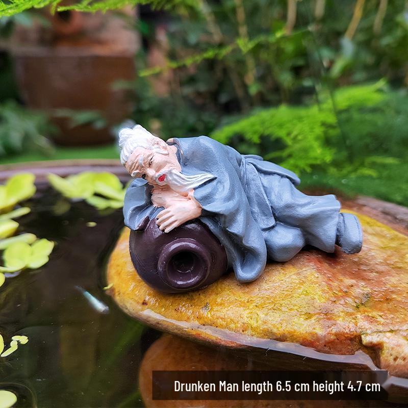Jiang Taigong Fischer Ornaments für Hof Fischteich Felsen Bonsai Dekor