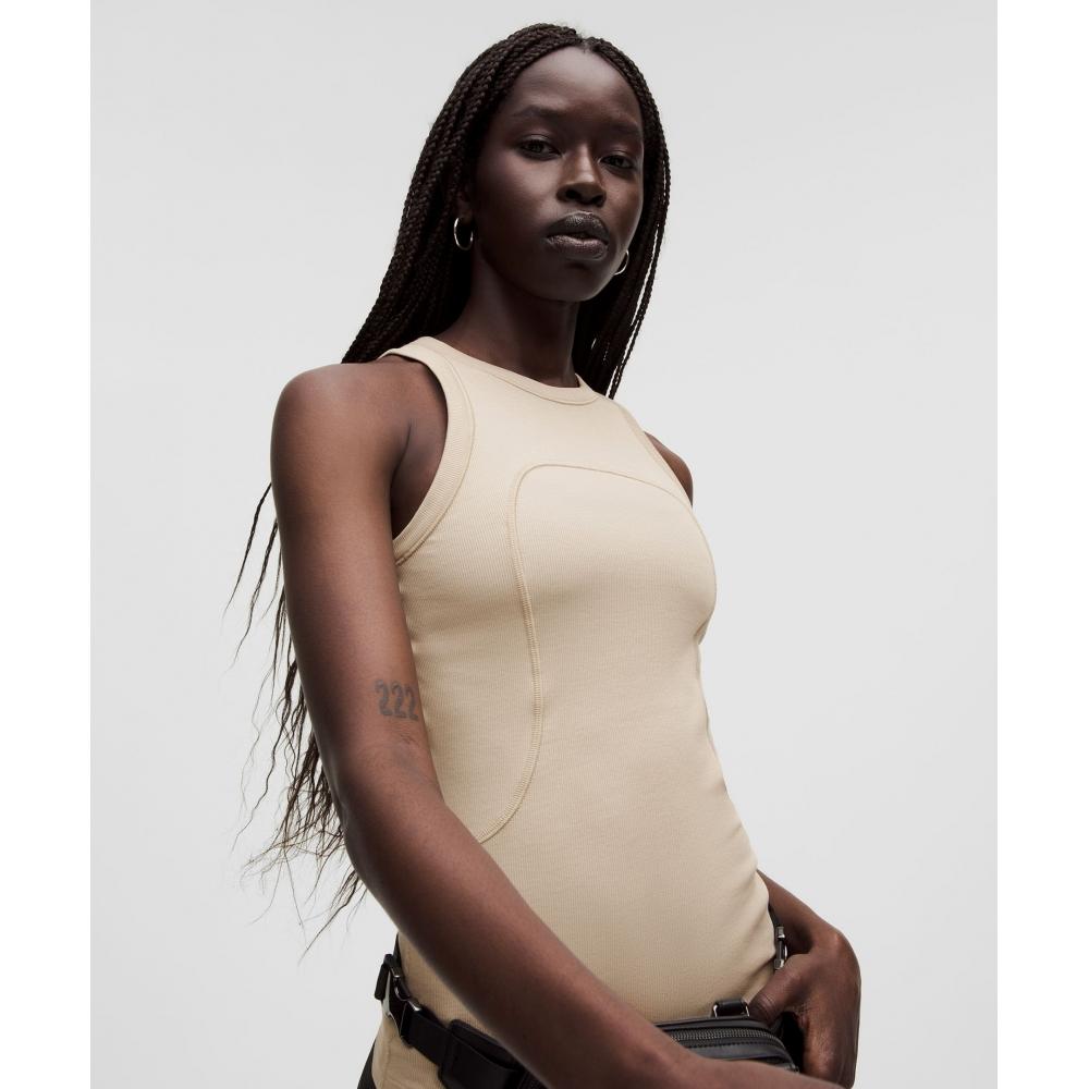 Lululemon Ribbed Stretch Cotton Tank Top  Slnsh Collection Mojave Tan