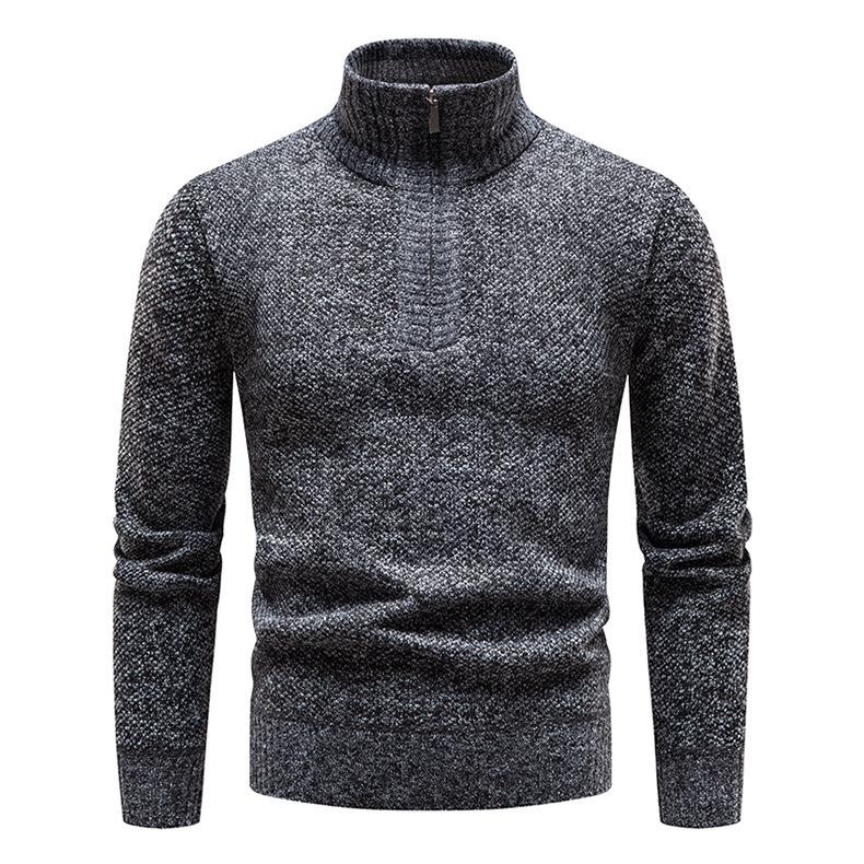 2026 Men's Fleece-Lined Thick Knit Cardigan Sweater, Solid Color, Plus Size, Autumn/Winter Collection