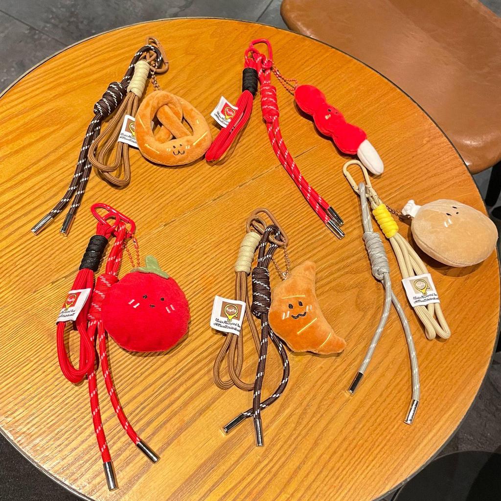 Miu Series 3D Bread Plush Doll Keychain Pendant - Car & Bag Accessory
