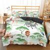 Jungle Animal Duvet Cover King Queen Tropical Plants Palm Leaves Bedding Set Kids Tiger Wildlife 2/3pcs Polyester Quilt Cover