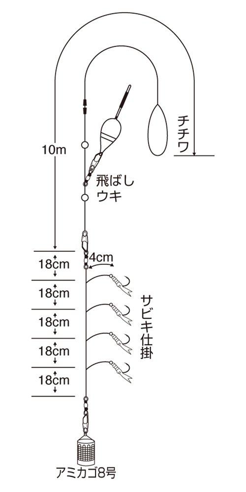 SASAME Ultra Easy Flying Sabiki Set M S-552