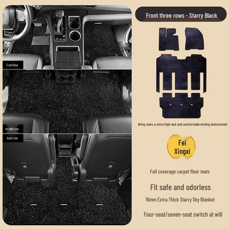 Toyota Sienna/Grand Highlander 21-25 Starry Sky Floor Mats - Full Middle Row Coverage