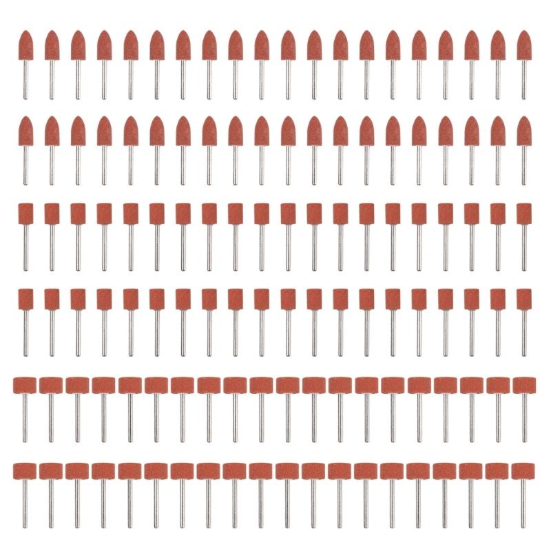 120Pcs Sanding Bit for Rotary Tool Strong Grinding Stone Bit with 1/8" Shank Aluminum Oxide Sanding Accessories