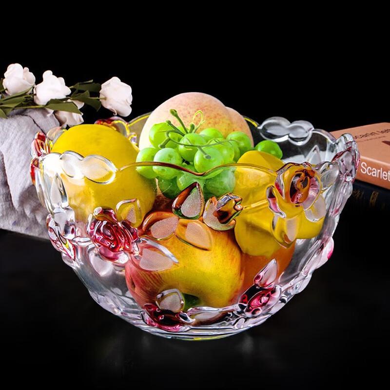 Европейская стеклянная фруктовая тарелка Flevance с розами