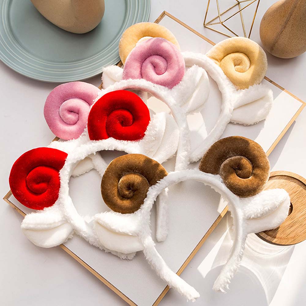 Women Cartoon Wash Face Korean Plush Lamb Headband Hair Hoop Hair Accessories