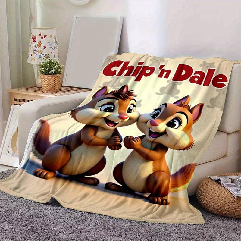 

1pc, Chip n Dale Cartoon Blanket- Cute Cartoon Characters Stuffed Animal for Room Decor, Birthday Gift, Home Decoration, All Seasons Use, W 100x150cm