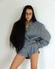 European and American women's clothing summer new fashion street long-sleeved short small blazer half-body pants two-piece set