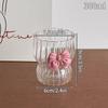 300ML Bow Decor Glass Cups  Transparent  Coffee Milk Mug Cartoon Striped  Water Cup  Drinkware Kitchen Desk  Decor  Girls Gift