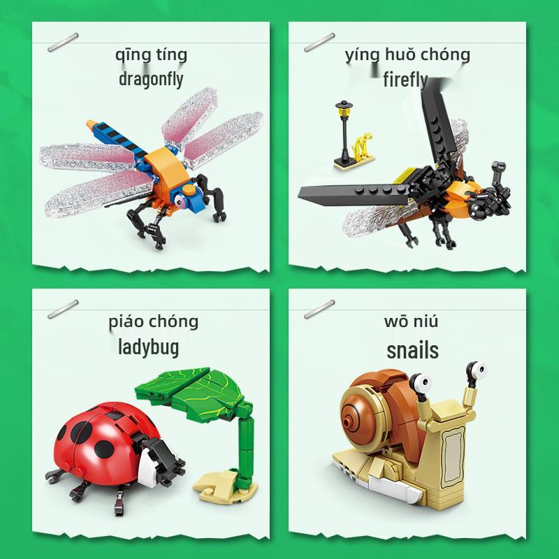 Kai Zhi Compatible Lego Insect Toy: Mantis Model Building Blocks for Kids, Educational Animal Jigsaw Puzzle Gift