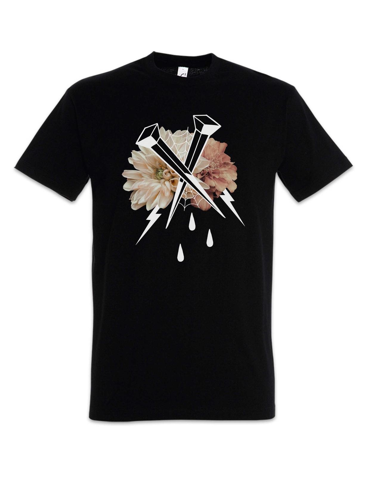 

Nails And Flowers T-Shirt Mens Womens Tees Top Tattoo Artist Oldschool Flash Mandala Newschool L